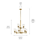 KICHLER 43672NBRCLR Shailene 26.5" 9-Light 2-Tier Chandelier With Clear Glass In Natural Brass