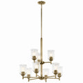 KICHLER 43672NBRCLR Shailene 26.5" 9-Light 2-Tier Chandelier With Clear Glass In Natural Brass