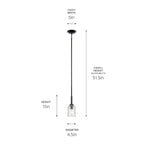 KICHLER 43674BKCLR Shailene 11.25" 1-Light Mini Bell Pendant With Clear Glass In Black