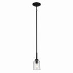 KICHLER 43674BKCLR Shailene 11.25" 1-Light Mini Bell Pendant With Clear Glass In Black