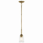 KICHLER 43674NBRCLR Shailene 11.25" 1-Light Mini Bell Pendant With Clear Glass In Natural Brass