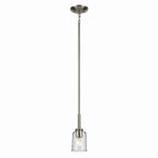 KICHLER 43674NICLR Shailene 11.25" 1-Light Mini Bell Pendant With Clear Glass In Brushed Nickel