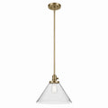 KICHLER 43905NBR Avery 11.75" 1-Light Cone Pendant With Clear Seeded Glass In Natural Brass