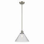 KICHLER 43905NI Avery 11.75" 1-Light Cone Pendant With Clear Seeded Glass In Nickel