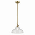 KICHLER 43906NBR Avery 11.25" 1-Light Bell Pendant With Clear Seeded Glass In Natural Brass