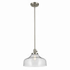 KICHLER 43906NI Avery 11.25" 1-Light Bell Pendant With Clear Seeded Glass In Nickel