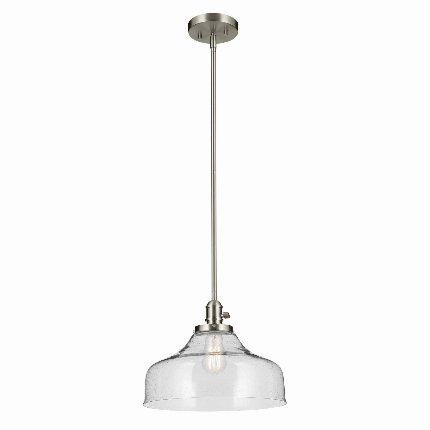 KICHLER 43906NI Avery 11.25" 1-Light Bell Pendant With Clear Seeded Glass In Nickel