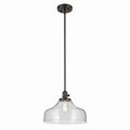 KICHLER 43906OZ Avery 11.25" 1-Light Bell Pendant With Clear Seeded Glass In Olde Bronze