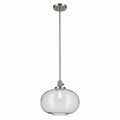 KICHLER 43911NI Avery 14" 1-Light Globe Pendant With Clear Seeded Glass In Nickel