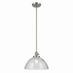KICHLER 43912NI Avery 11" 1-Light Dome Pendant With Clear Seeded Glass In Nickel