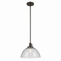 KICHLER 43912OZ Avery 11" 1-Light Dome Pendant With Clear Seeded Glass In Olde Bronze