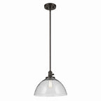 KICHLER 43912OZ Avery 11" 1-Light Dome Pendant With Clear Seeded Glass In Olde Bronze