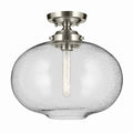 KICHLER 43913NI Avery 14.5" 1-Light Flush Mount With Clear Seeded Glass In Nickel