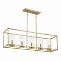 KICHLER 43995NBR Crosby 41.5" 5-Light Linear Chandelier With Clear Glass In Natural Brass