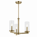 KICHLER 43997NBR Crosby 14" 3-Light Convertible Semi Flush With Clear Glass In Natural Brass