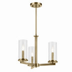 KICHLER 43997NBR Crosby 14" 3-Light Convertible Semi Flush With Clear Glass In Natural Brass