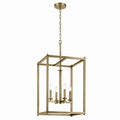 KICHLER 43998NBR Crosby 31" 4-Light Foyer Pendant With Clear Glass In Natural Brass
