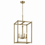 KICHLER 43998NBR Crosby 31" 4-Light Foyer Pendant With Clear Glass In Natural Brass