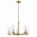 KICHLER 43999NBR Crosby 22.5" 5-Light Chandelier With Clear Glass In Natural Brass