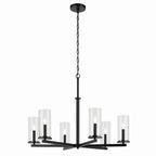 KICHLER 44013BK Crosby 21.75" 6-Light Chandelier With Clear Glass In Black