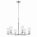 KICHLER 44013CH Crosby 21.75" 6-Light Chandelier With Clear Glass In Chrome