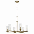 KICHLER 44013NBR Crosby 21.5" 6-Light Chandelier With Clear Glass In Natural Brass