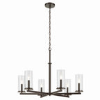 KICHLER 44013OZ Crosby 21.75" 6-Light Chandelier With Clear Glass In Olde Bronze