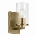 KICHLER 45495NBRCLR Crosby 4.5" 1-Light Wall Sconce With Clear Glass In Natural Brass
