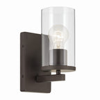 KICHLER 45495OZCLR Crosby 4.5" 1-Light Wall Sconce With Clear Glass In Olde Bronze