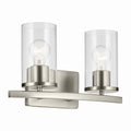 KICHLER 45496NICLR Crosby 15.25" 2-Light Vanity Light With Clear Glass In Brushed Nickel