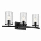 KICHLER 45497BKCLR Crosby 23" 3-Light Vanity Light With Clear Glass In Black