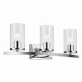 KICHLER 45497CHCLR Crosby 23" 3-Light Vanity Light With Clear Glass In Chrome
