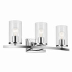 KICHLER 45497CHCLR Crosby 23" 3-Light Vanity Light With Clear Glass In Chrome