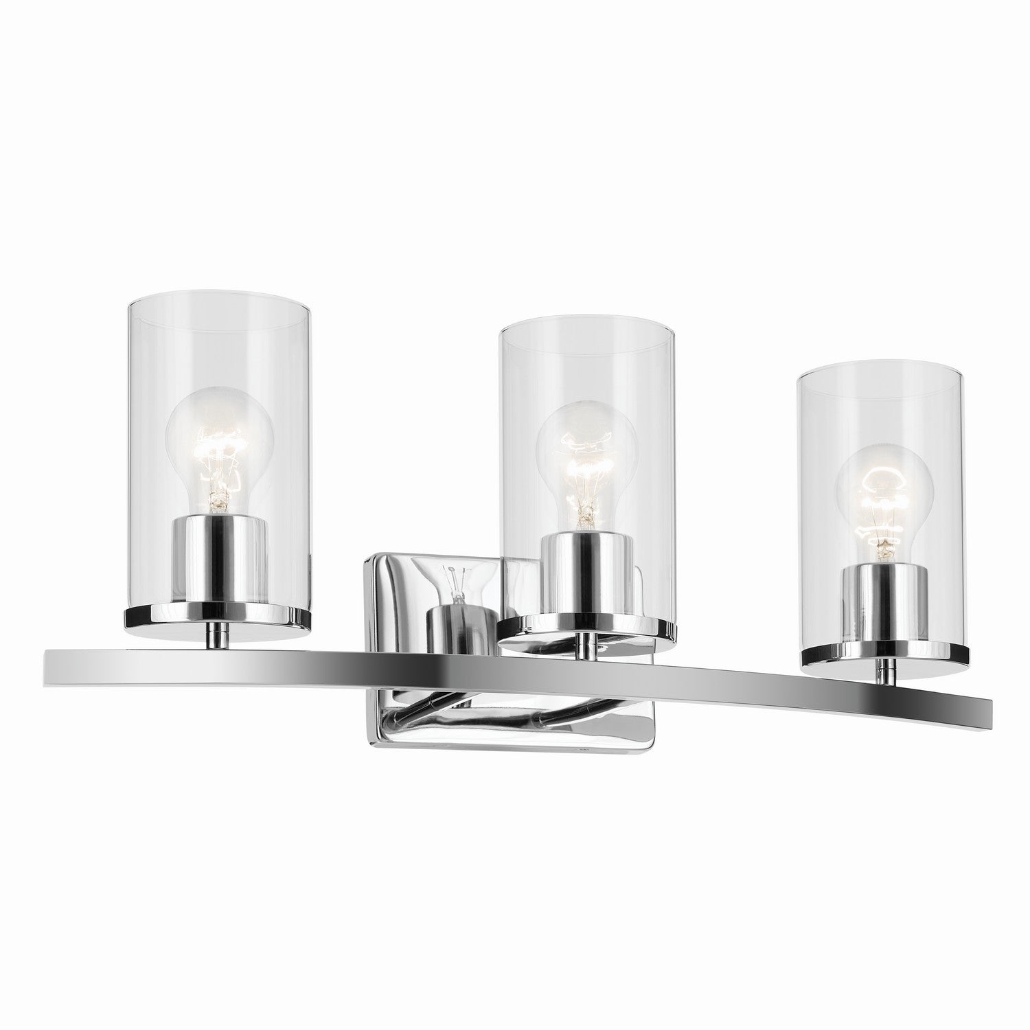 KICHLER 45497CHCLR Crosby 23" 3-Light Vanity Light With Clear Glass In Chrome
