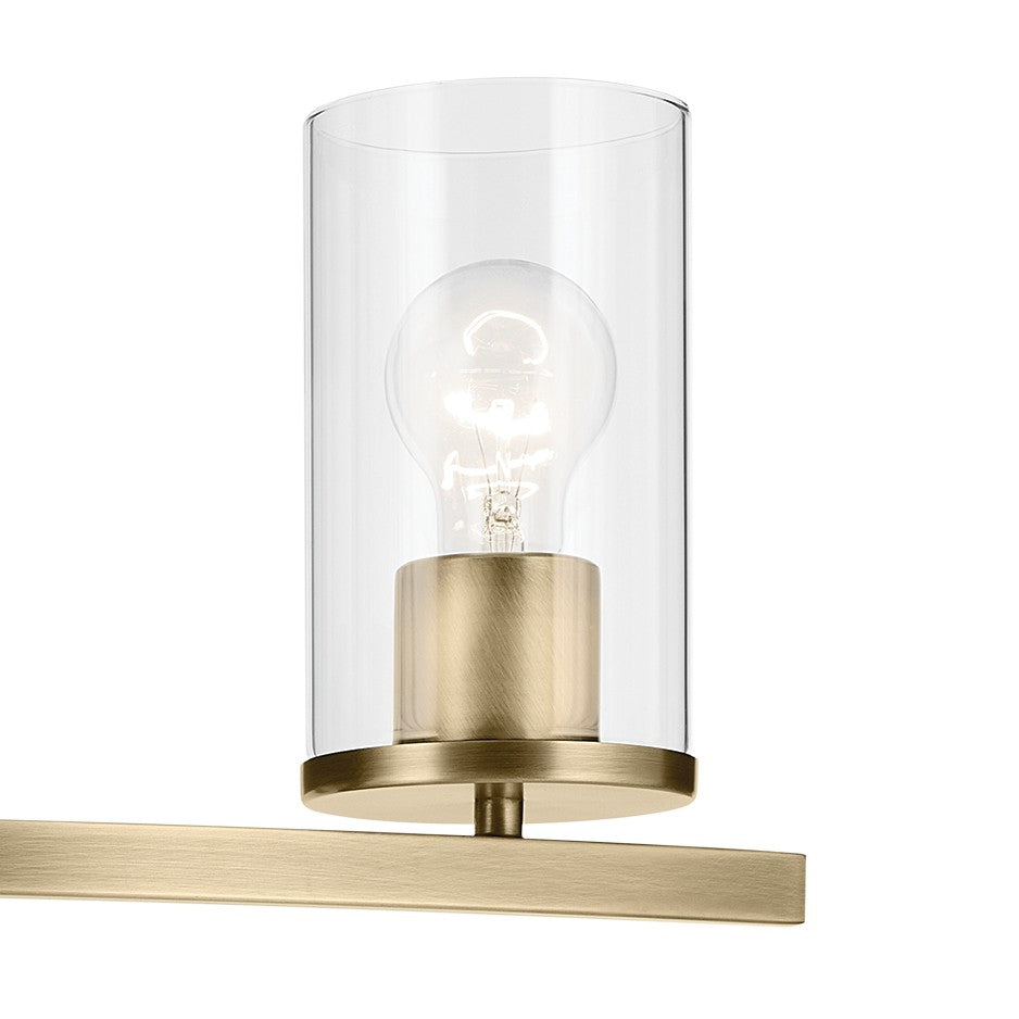 KICHLER 45497NBRCLR Crosby 23" 3-Light Vanity Light With Clear Glass In Natural Brass