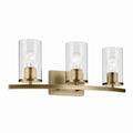 KICHLER 45497NBRCLR Crosby 23" 3-Light Vanity Light With Clear Glass In Natural Brass