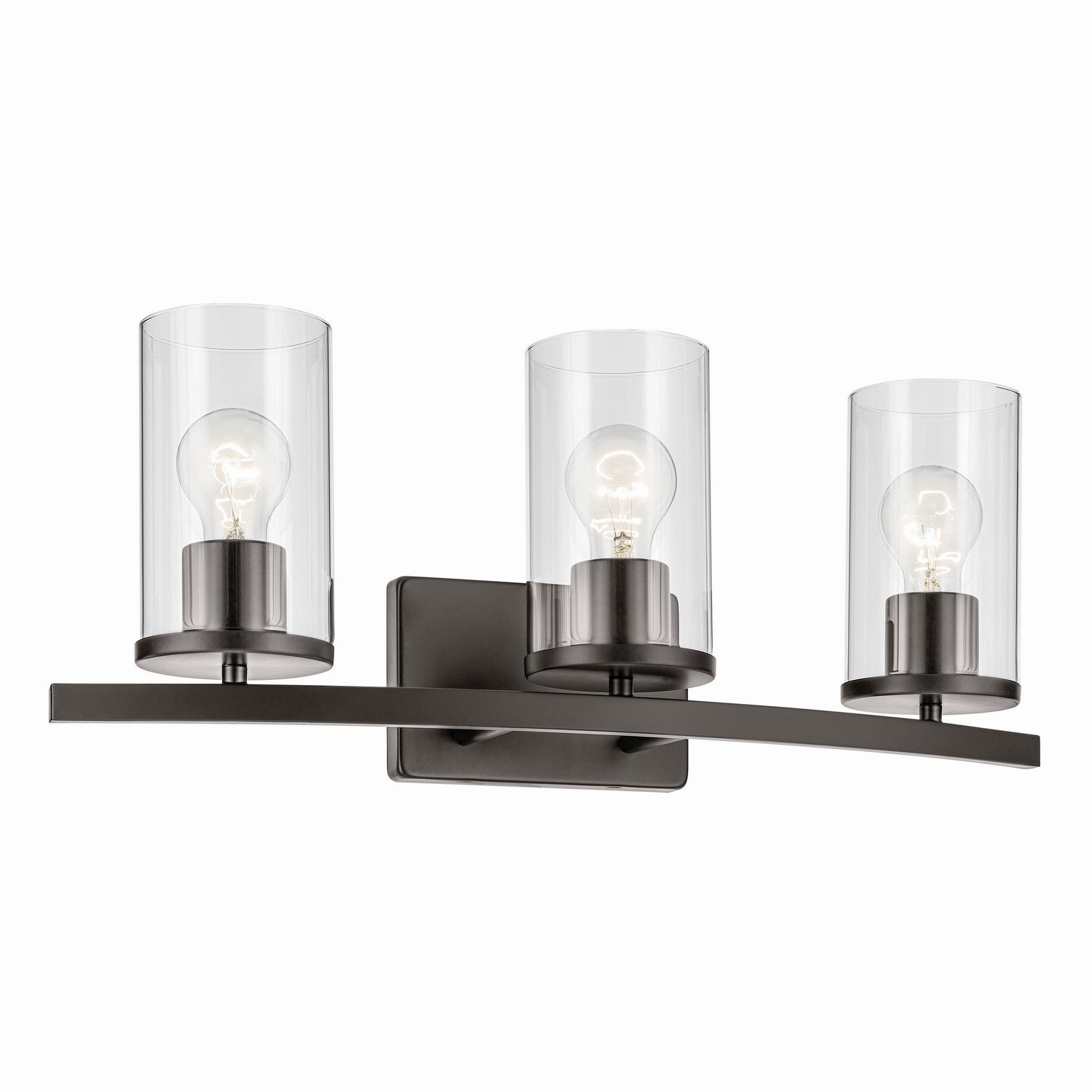 KICHLER 45497OZCLR Crosby 23" 3-Light Vanity Light With Clear Glass In Olde Bronze