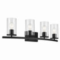 KICHLER 45498BKCLR Crosby 31.25" 4-Light Vanity Light With Clear Glass In Black