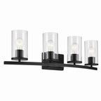 KICHLER 45498BKCLR Crosby 31.25" 4-Light Vanity Light With Clear Glass In Black