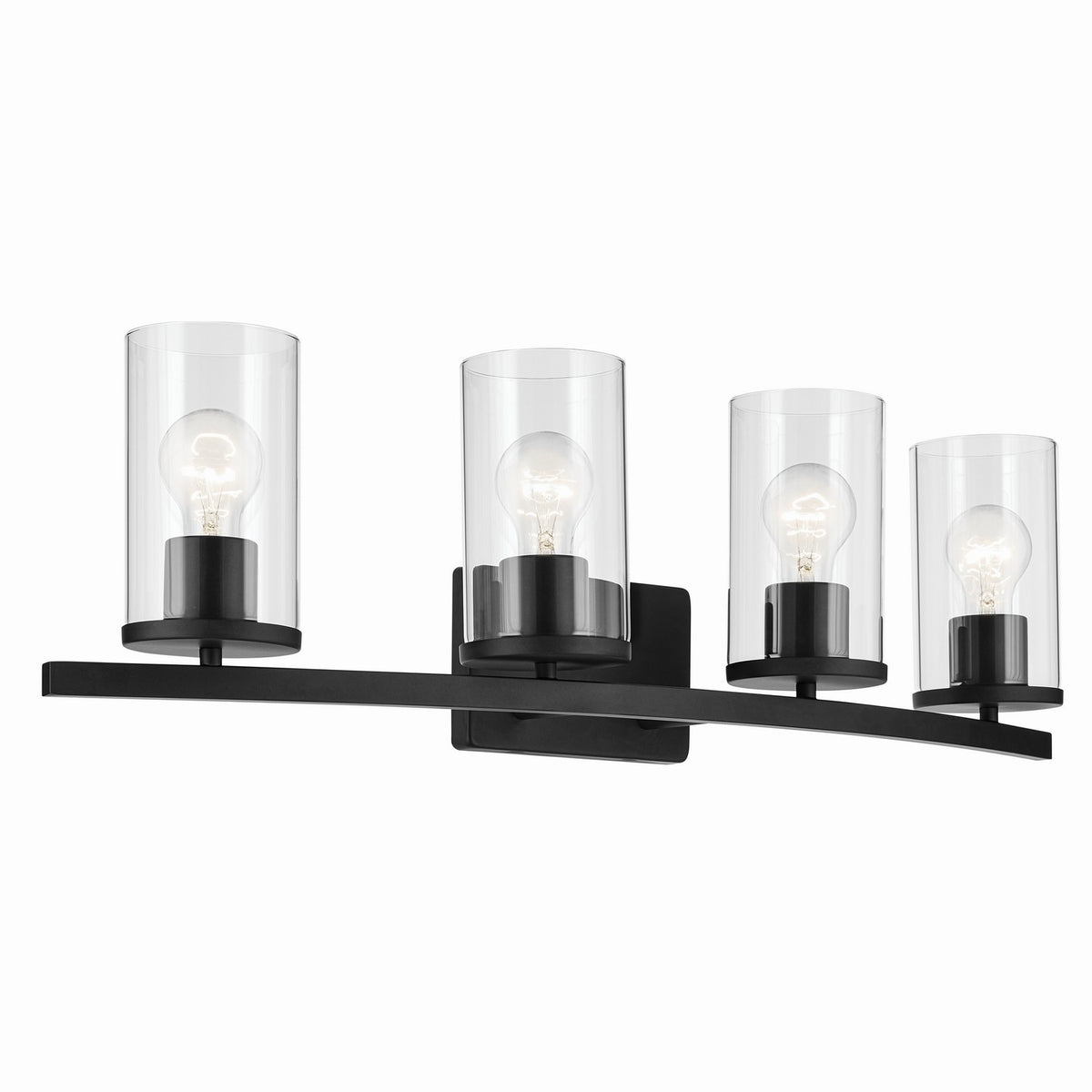 KICHLER 45498BKCLR Crosby 31.25" 4-Light Vanity Light With Clear Glass In Black