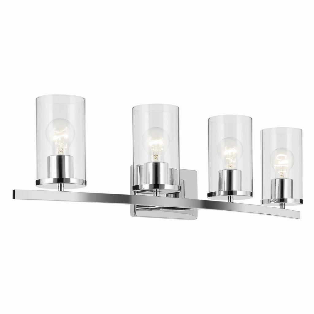 KICHLER 45498CHCLR Crosby 31.25" 4-Light Vanity Light With Clear Glass In Chrome