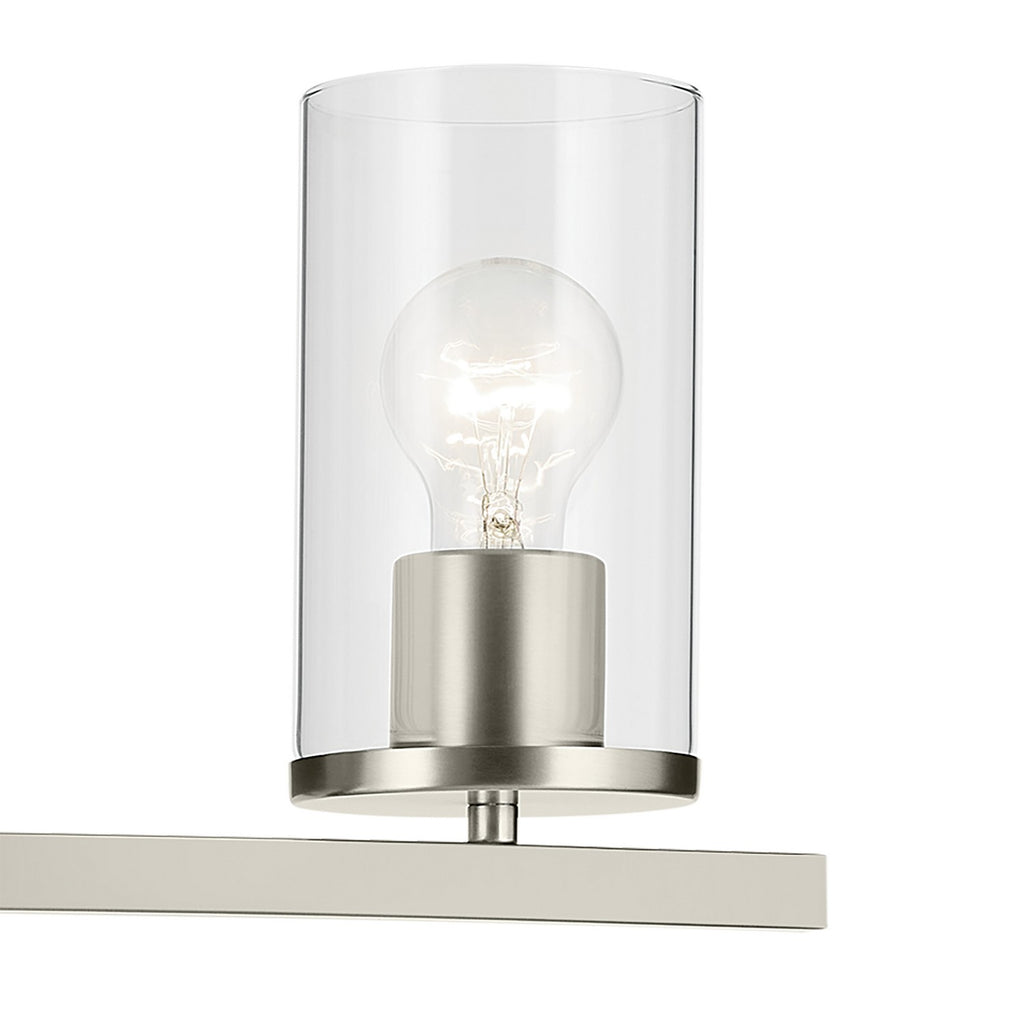 KICHLER 45498NICLR Crosby 31.25" 4-Light Vanity Light With Clear Glass In Brushed Nickel