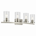 KICHLER 45498NICLR Crosby 31.25" 4-Light Vanity Light With Clear Glass In Brushed Nickel