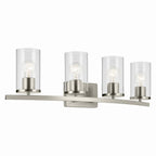 KICHLER 45498NICLR Crosby 31.25" 4-Light Vanity Light With Clear Glass In Brushed Nickel