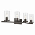 KICHLER 45498OZCLR Crosby 31.25" 4-Light Vanity Light With Clear Glass In Olde Bronze