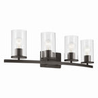 KICHLER 45498OZCLR Crosby 31.25" 4-Light Vanity Light With Clear Glass In Olde Bronze