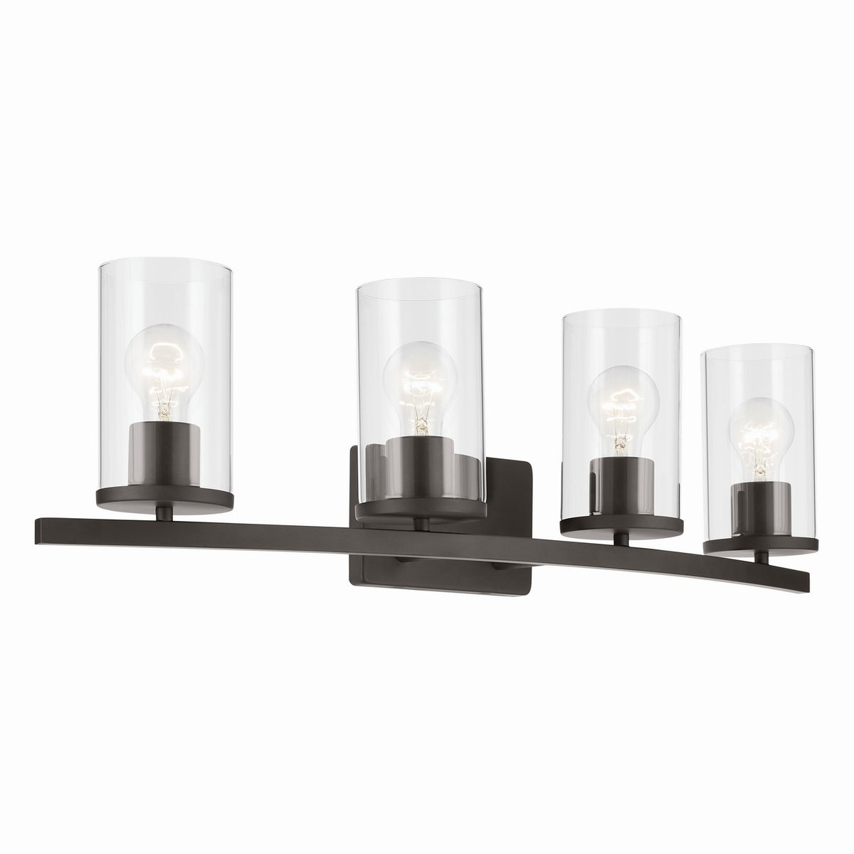 KICHLER 45498OZCLR Crosby 31.25" 4-Light Vanity Light With Clear Glass In Olde Bronze