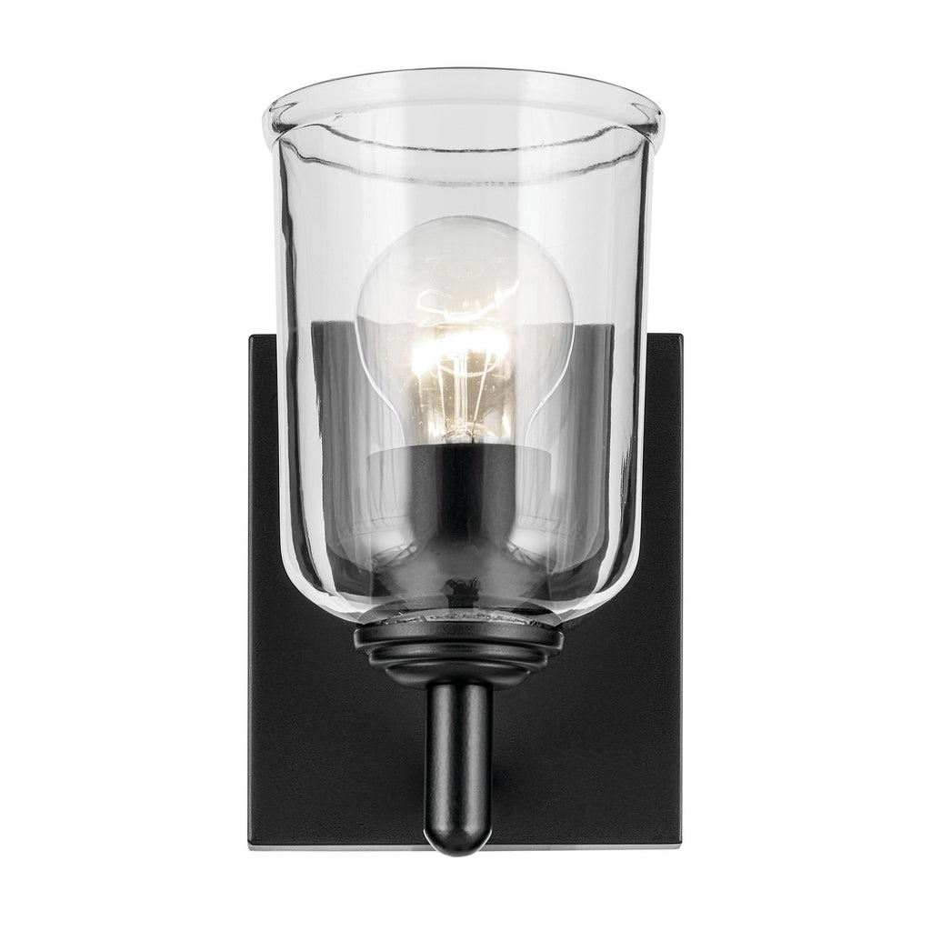 KICHLER 45572BKCLR Shailene 5" 1-Light Wall Sconce With Clear Glass In Black