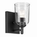 KICHLER 45572BKCLR Shailene 5" 1-Light Wall Sconce With Clear Glass In Black