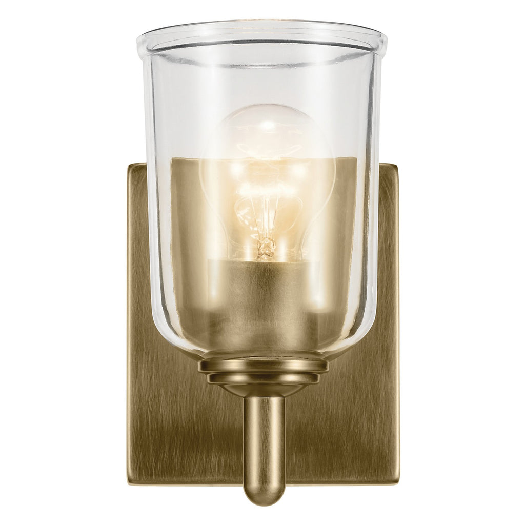 KICHLER 45572NBRCLR Shailene 5" 1-Light Wall Sconce With Clear Glass In Natural Brass
